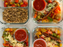 low carb sausage and peppers meal prep