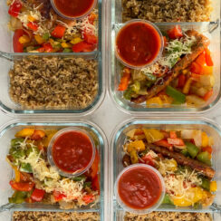 low carb sausage and peppers meal prep