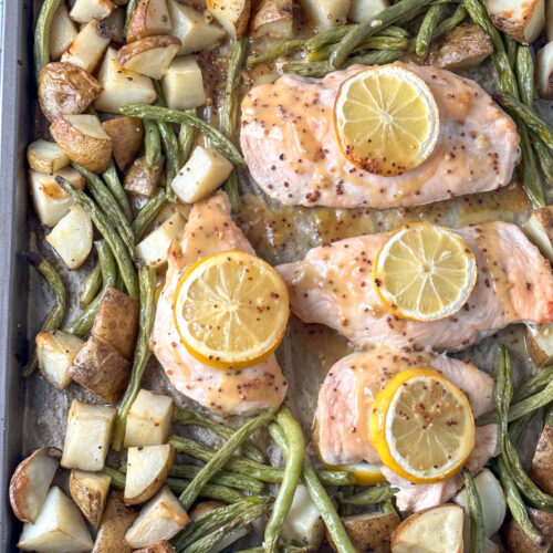 Simple Honey Mustard Chicken (Sheet Pan Meal) - The Tasteful Tribe