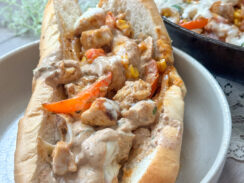 easy delicious southwest chopped chicken cheesesteak sandwich ready to go in no time