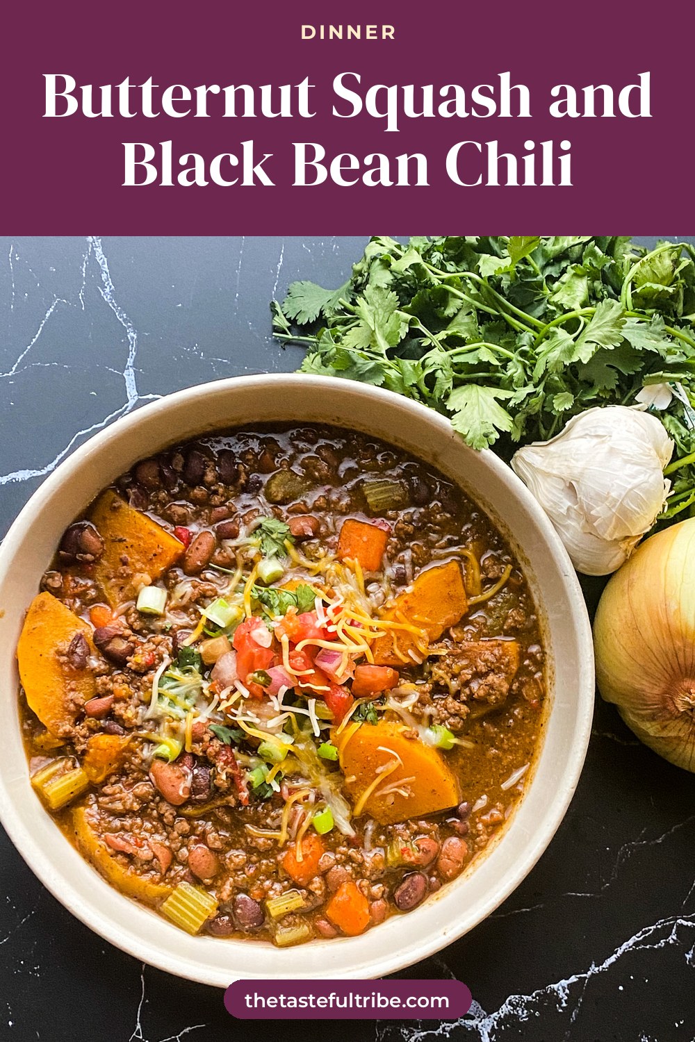 Butternut Squash and Black Bean Chili, the finished dish