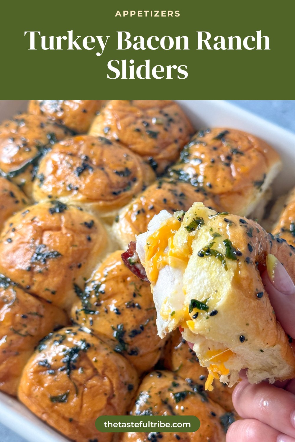 Turkey Bacon Ranch Sliders, the finished dish